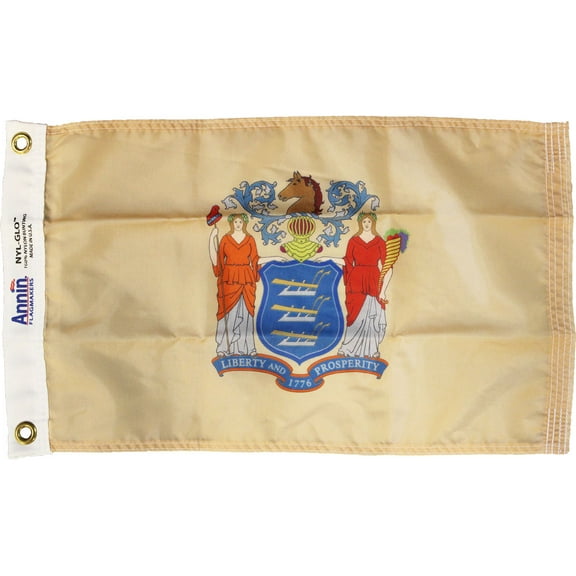 New Jersey - 12"X18" Nylon Flag