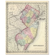 New Jersey 1855 Vintage Map 11x14 Unframed Print   Antique Cartography Poster Reproduction with Counties Rivers Railroads Towns Historical Wall Art Rustic Garden State Decor for Home Office Classroom