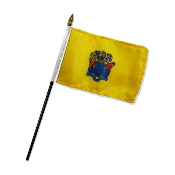 New Jersey 4x6in Stick Flag