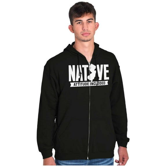 New Jersey Attitude Included Funny Unisex Fleece Graphic Zip Up Hoodie Brisco Brands 2X