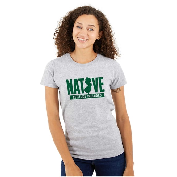 New Jersey Attitude Included Funny Womens Slim Fit Graphic Tee Brisco Brands S