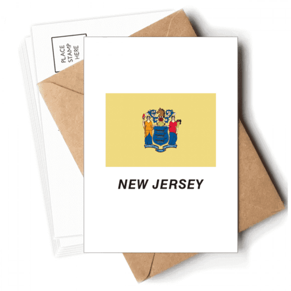 New Jersey Contours Flag State America Postcards Envelopes Blank Note Cards Mailing