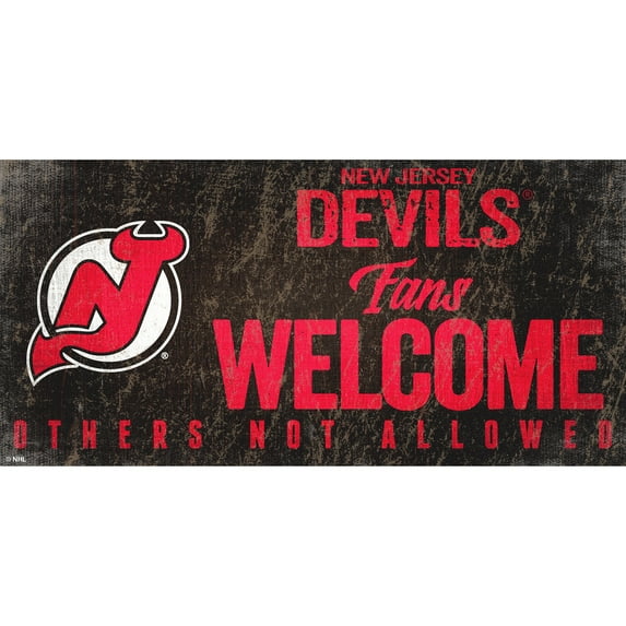 New Jersey Devils 6" x 12" Fans Welcome Sign