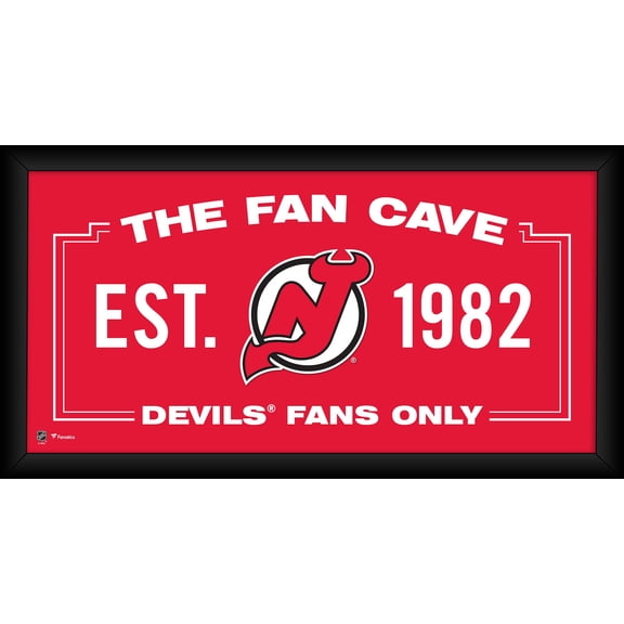 New Jersey Devils Framed 10" x 20" Fan Cave Collage