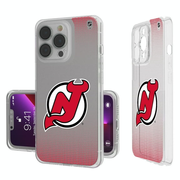 New Jersey Devils Linen Logo iPhone Clear Case