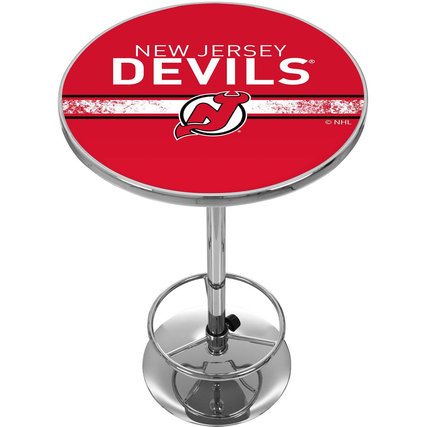 New Jersey Devils Logo Bar Table With Adjustable Footrest And Acrylic new-jersey-devils-logo-bar-table-with-adjustable-footrest-and-acrylic