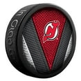 thumbnail image 1 of New Jersey Devils Officially Licensed Stitch Design Hockey Puck, 1 of 1