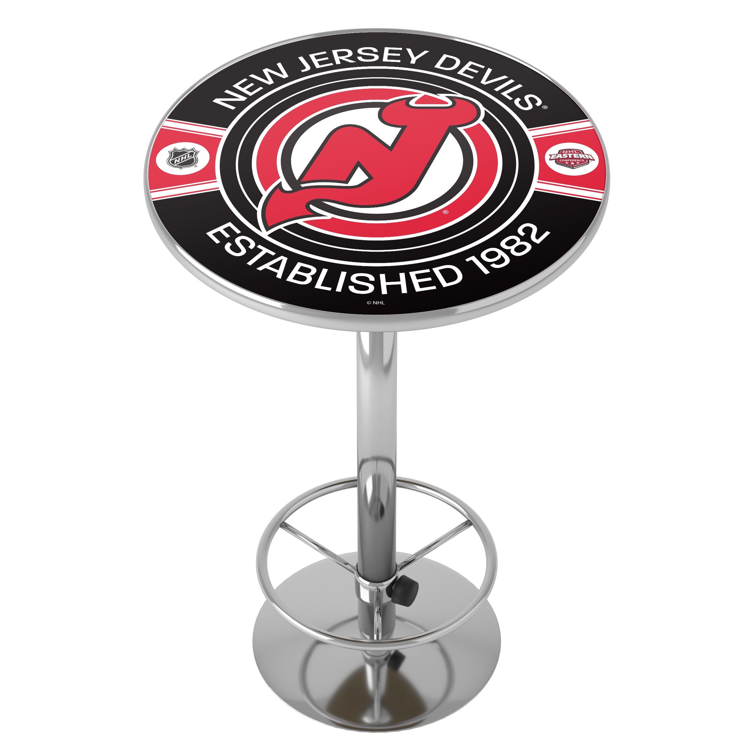 New Jersey Devils Patch Bar Table with Adjustable Footrest and Acrylic Top