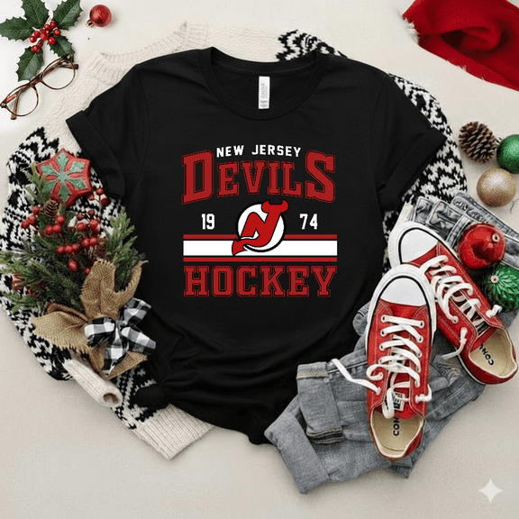 New Jersey Devils Vintage Hockey Retro State Pride Graphic Unisex T-Shirt V12234 up to size 5XL