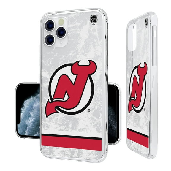 New Jersey Devils iPhone Stripe Clear Ice Case