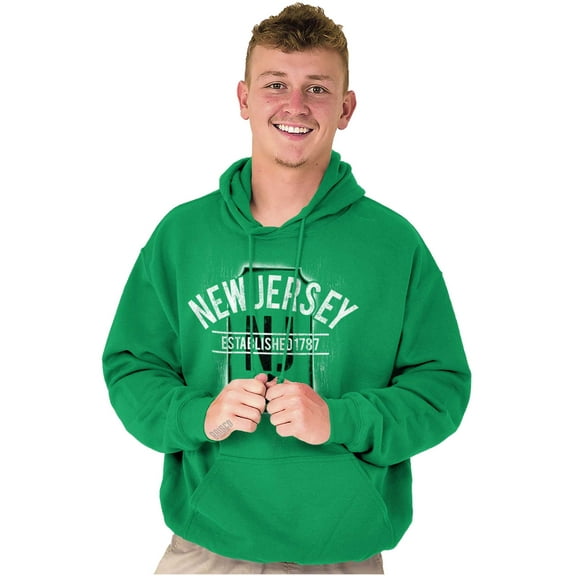 New Jersey Distressed Retro Logo Unisex Plus Fleece Graphic Hoodie Brisco Brands 2X