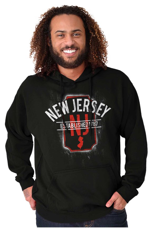 New Jersey Distressed Retro Logo Unisex Plus Fleece Graphic Hoodie Brisco Brands 5X