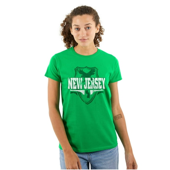 New Jersey Eagle Emblem State Pride Womens Slim Fit Graphic Tee Brisco Brands X