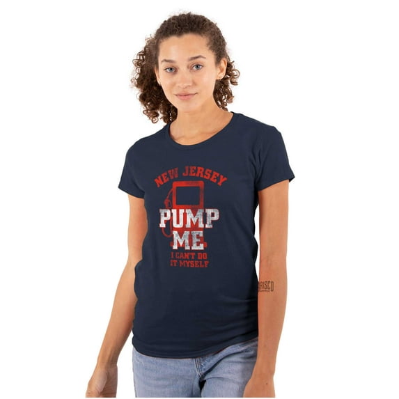 New Jersey Funny Gas Pump NJ Joke Womens Fitted Plus Size Graphic Tee Brisco Brands 2X
