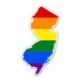 thumbnail image 1 of New Jersey Gay Flag State Shape Rainbow Pride LGBT - 8" Vinyl Sticker - For Car Laptop I-Pad - Waterproof Decal, 1 of 1