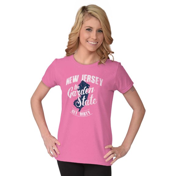 New Jersey Get Dirty Garden State Womens Slim Fit Graphic Tee Brisco Brands L