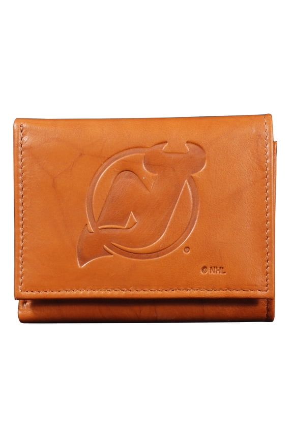 New Jersey Hockey Devils Embossed Leather Trifold Wallet