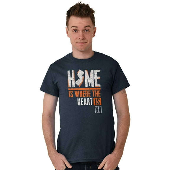 New Jersey Home is Where the Heart Is Men's Graphic T Shirt Tees Brisco Brands S