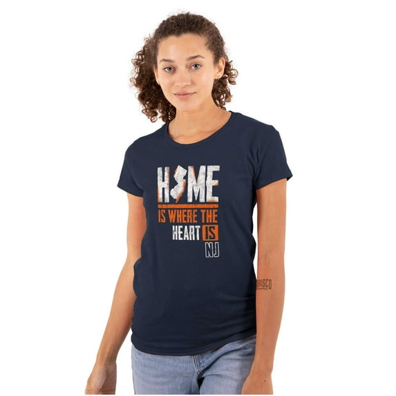 New Jersey Home is Where the Heart Is Womens Slim Fit Graphic Tee Brisco Brands L