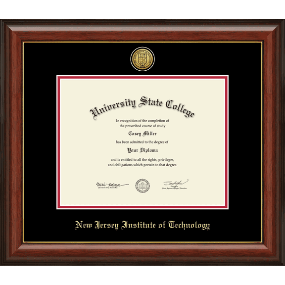 New Jersey Institute of Technology Diploma Frame, Document Size 11" x 8.5"