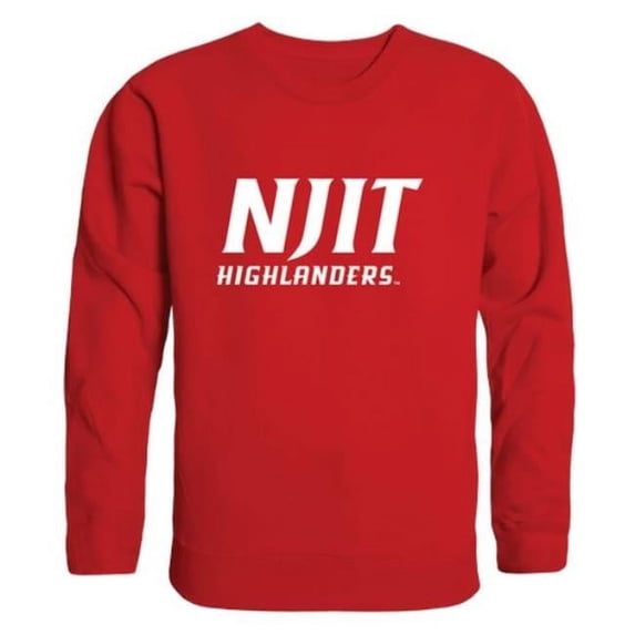 New Jersey Institute of Technology Highlanders Arch Crewneck Sweatshirt, Red - Large