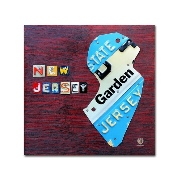 New Jersey License Plate Map' Canvas Art by Design Turnpike
