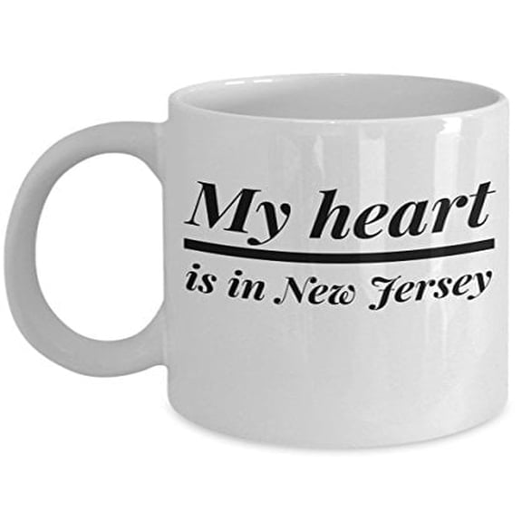 New Jersey 11 oz Coffee Mug - My Heart Is In White Ceramic Gift