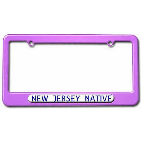 New Jersey Native, State Pride License Plate Tag Frame, Multiple Colors