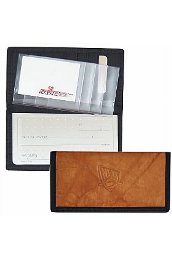 New Jersey Nets Checkbook Cover Leather/Nylon Embossed CO