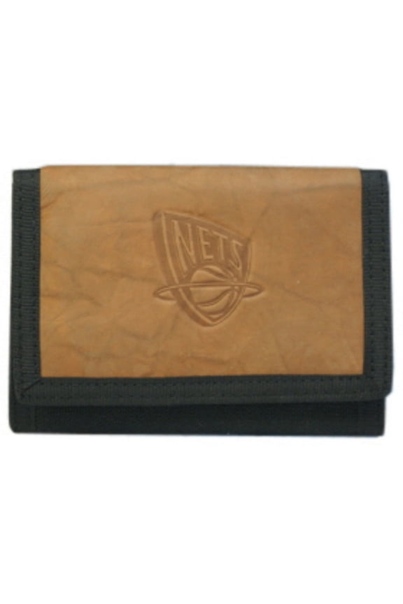 New Jersey Nets Leather/Nylon Embossed Tri-Fold Wallet