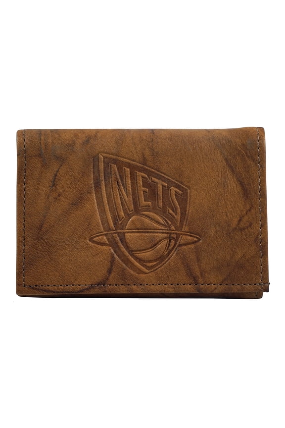 New Jersey Basketbal Net's Embossed Leather Trifold Wallet