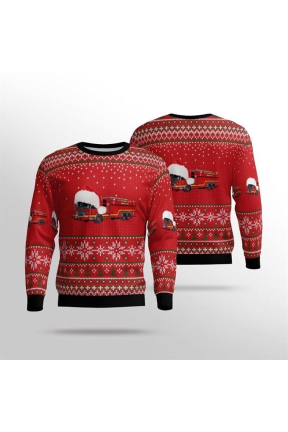 New Jersey Newark Fire Department AOP Sweater – Gifts For Firefighters In New Jersey