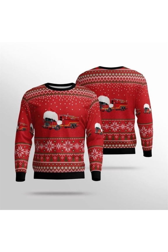 New Jersey Newark Fire Department AOP Sweater – Gifts For Firefighters In New Jersey
