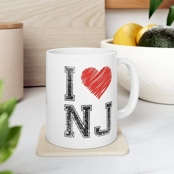 New Jersey 11 oz Coffee Mug - Jersey Strong Souvenir White Ceramic Gift