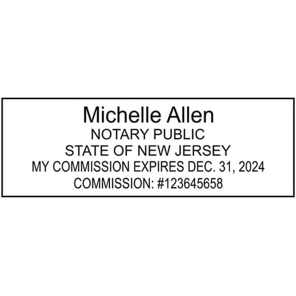 New Jersey Rectangular Notary Stamp | Official State Notary Stamp | Official Seals | Meets State Specifications (New Jersey, Rectangular Stamp)