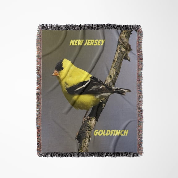 New Jersey State Bird Goldfinch, Woven Blanket