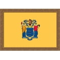 thumbnail image 1 of New Jersey State Flag Art 40x28 Large Gold Ornate Wood Framed Canvas Art, 1 of 2