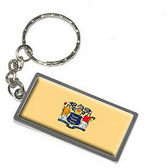 New Jersey State Flag Keychain Key Chain Ring