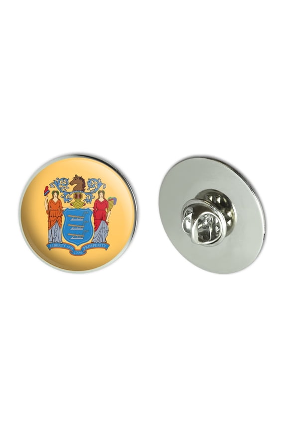 New Jersey State Flag Metal 1.1" Tie Tack Hat Lapel Pin Pinback