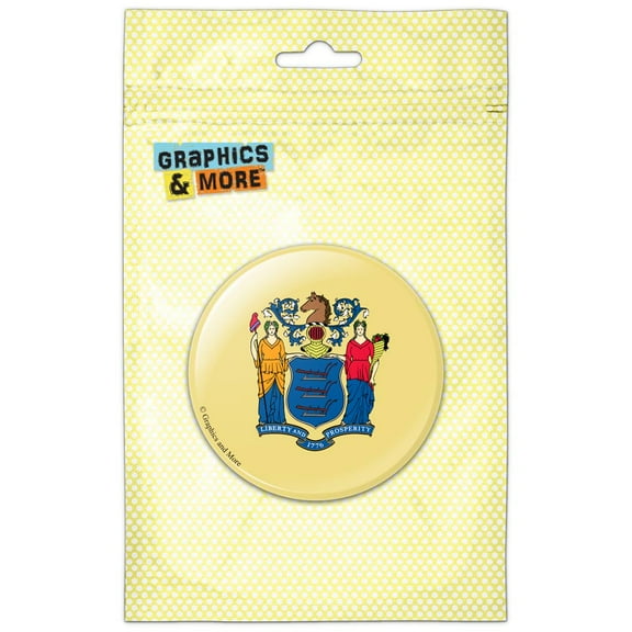 New Jersey State Flag Refrigerator Button Magnet