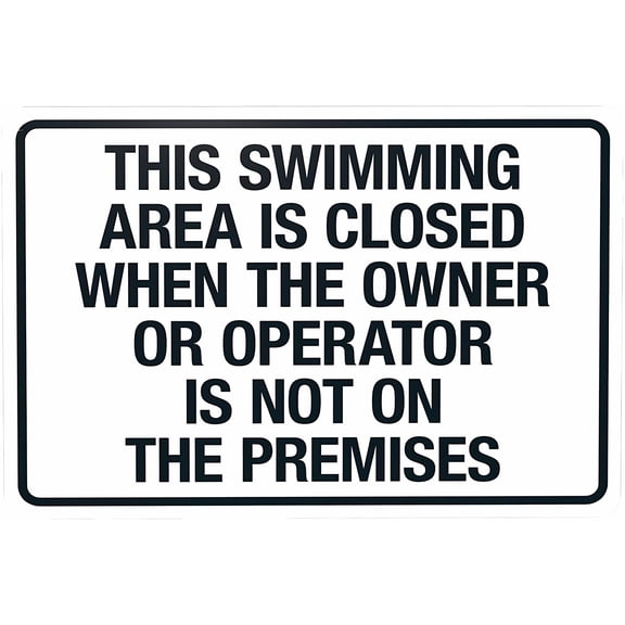 New Jersey Swim Area Is Closed Sign - 8"x12" Security Metal Sign, Complies With New Jersey Pool Safety Code, Use for Business Office Home Wall, Pool Closure