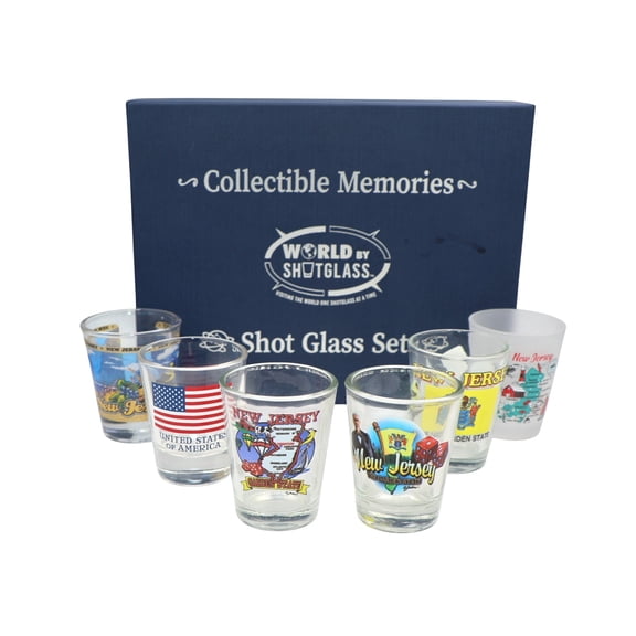 New Jersey United States USA Souvenir Boxed Shot Glass Set (Set of 6)