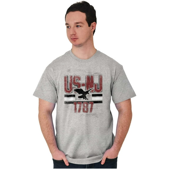 New Jersey Vintage Bald Eagle Cool Men's Graphic T Shirt Tees Brisco Brands S