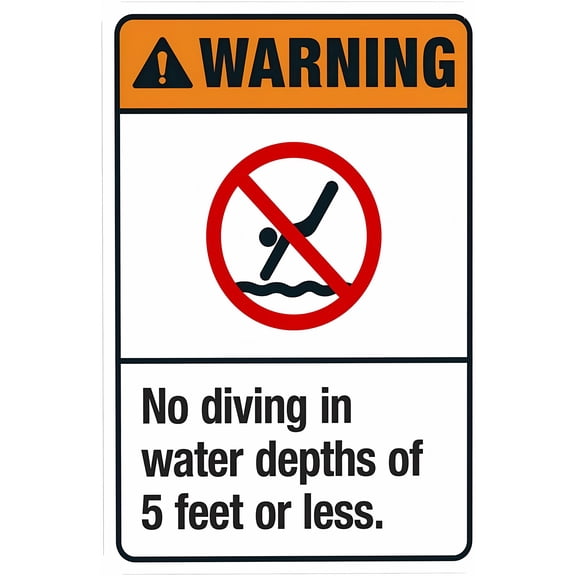 New Jersey Warning No Diving Sign - Complies With State Of New Jersey Pool Safety Code, 8"x12" Security Metal Decor for Business Home Yard Garden Wall
