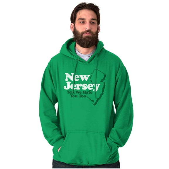 New Jersey We Hate You Too Benny Joke Unisex Plus Fleece Graphic Hoodie Brisco Brands 2X