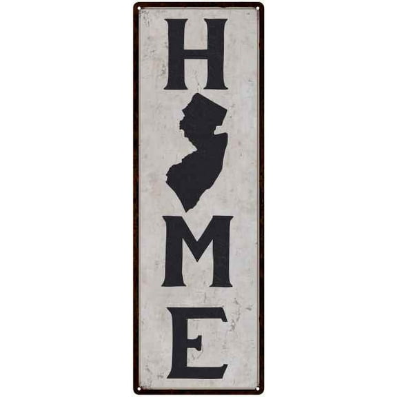 New Jersey is My Home Vintage Chic Wall Decor 6x18 Metal Sign 106180025029