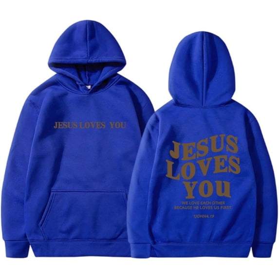 New Jesus Loves You Hoodie Christian Faith Over Fear Hoodie Faith Sweatshirt Christian Religious Sayings Sweater