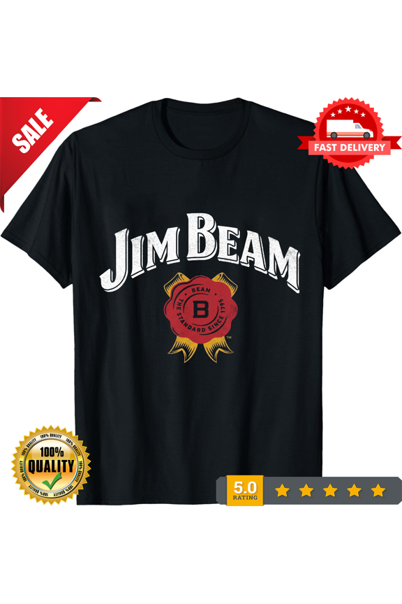 New Jim Beam The Standard since 1795 Logo Men's T-Shirt American Dotees T-Shirt, NEW INSTOCK-TH80238