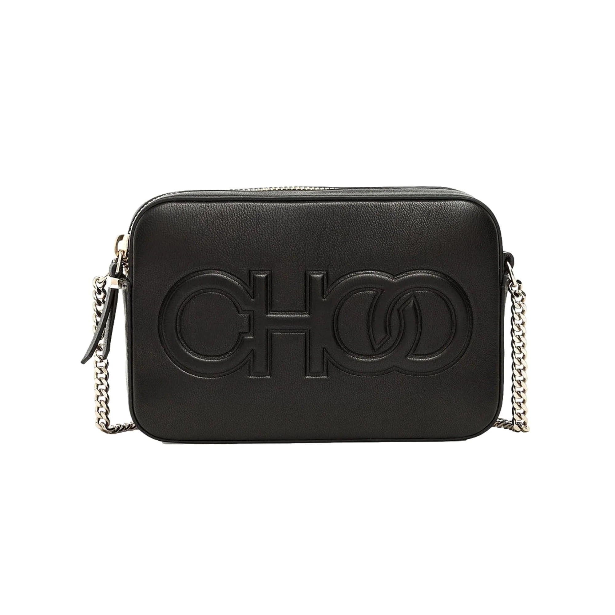 New Jimmy Choo Balti Embossed Black Leather Camera Crossbody Bag Walmart