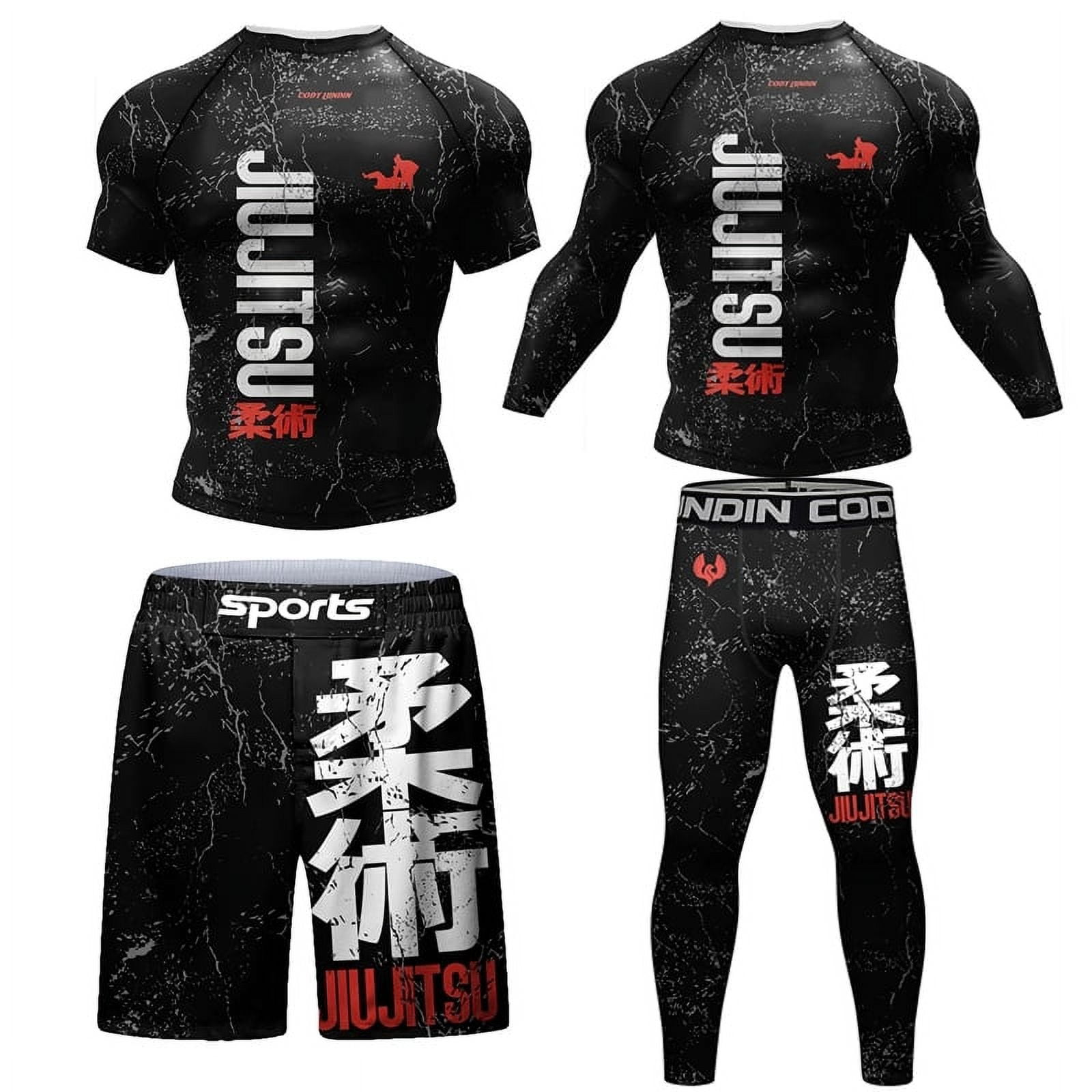 Bjj Rashguard Kimono Jiu jitsu T-shirt Mma Men GI Kickboxing Muay Thai  T-shirts Fitness